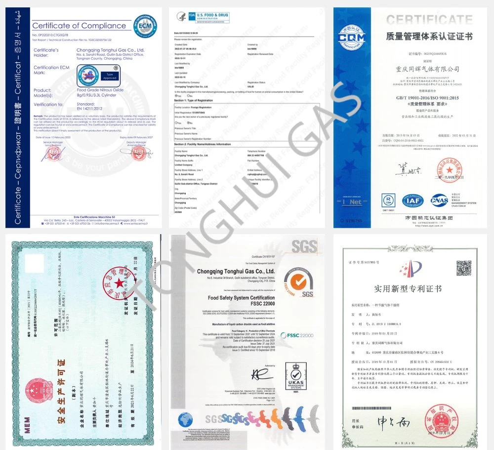 Nitroux Oxide N2o Gas Supply in Bulk for LCD/Smeiconductor/PV Industries with 99.9995% Purity